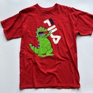Men's Size Medium Fila & RugRats - Red Reptar Short Sleeve Shirt